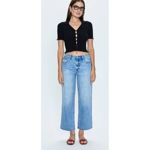 Pistola Bobbie Ankle Mid Rise Straight Leg Jeans Light Raw Hem P00016529RL 26